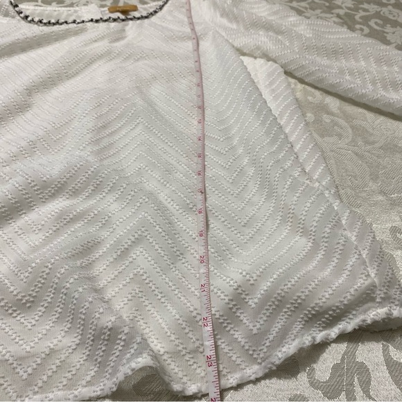 Takara White blouse 3/4 sleeves, 1/2 chain collar size M - Picture 4 of 10